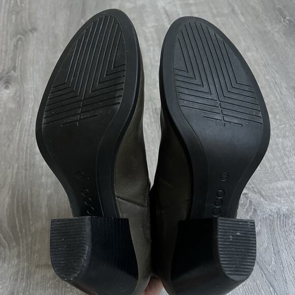 Ecco Shape 55 Deep Forest Cowboy Western Green Leather Ankle Booties US 8 EU 39 - Picture 10 of 12